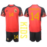 Fotballdrakt Barn Belgia Dries Mertens #14 Hjemmedraktsett VM 2022 Kortermet (+ Korte bukser)